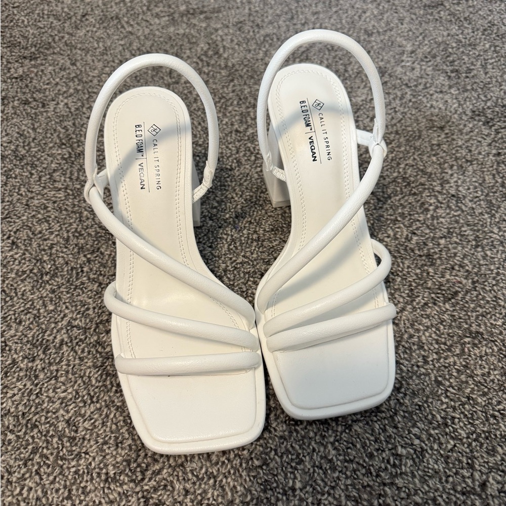Call It Spring White Heels Minimalist Design